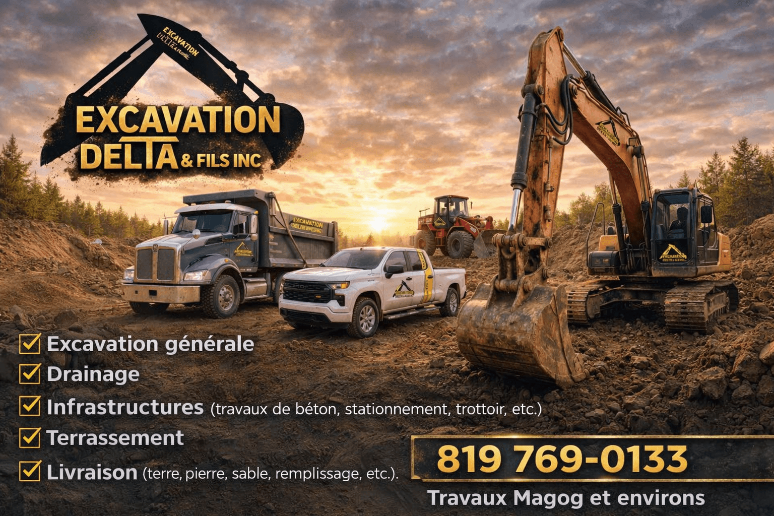 Excavation Delta et Fils inc — excavation & terrassement dans les Cantons-de-l'Est