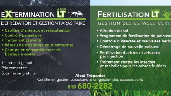 Extermination & Fertilisation La Tuque — exterminateur en Mauricie