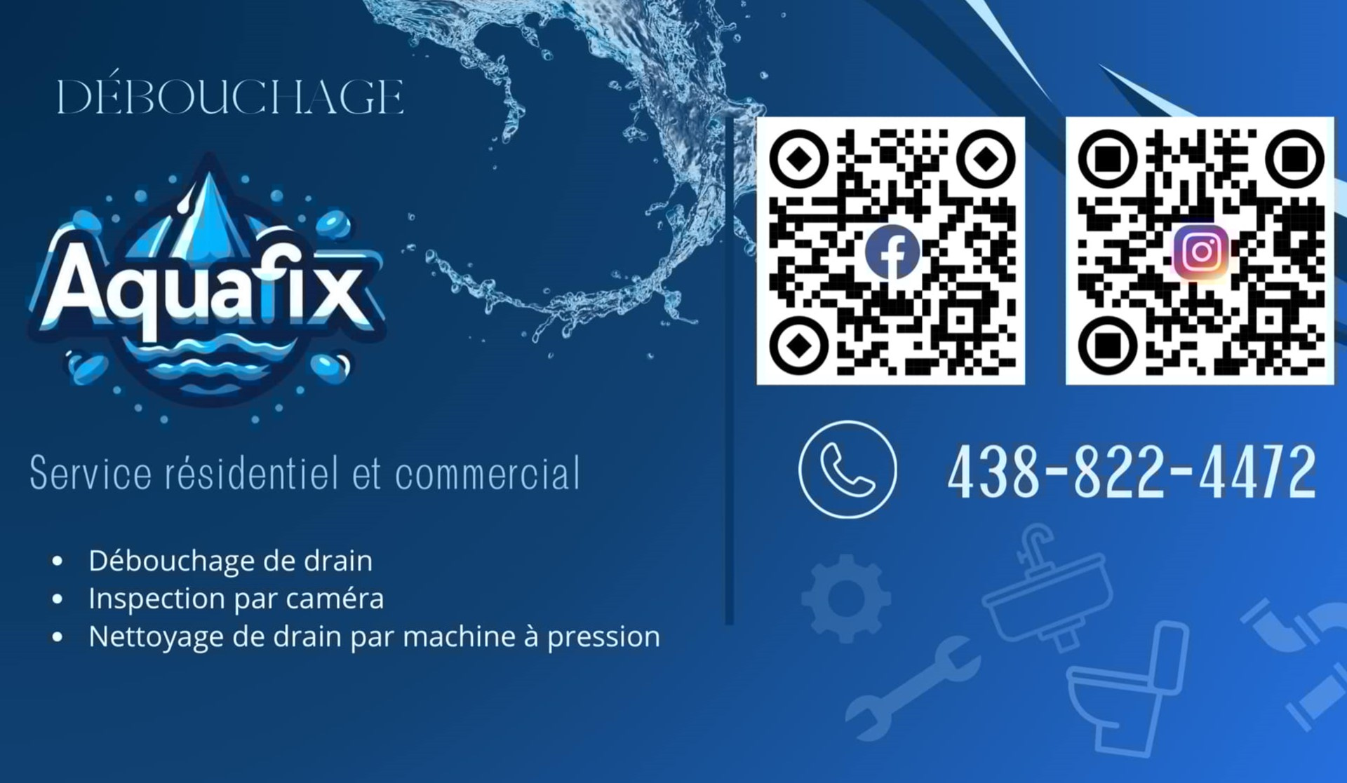 Débouchage Aquafix — Plombier à Massueville